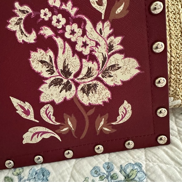 White House Black Market Clutch or large wristet, red with silver-tone hardware - Picture 2 of 13